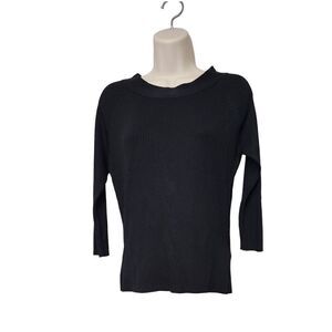 SML Design 3/4 Sleeve Blouse Size Medium Black